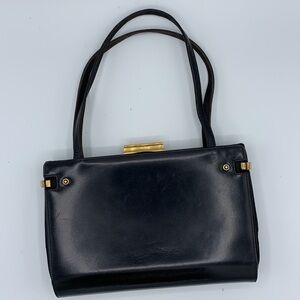 Gucci | Vintage 3 Way Convertible 60’s Black Leather Day to Evening Bag & Clutch